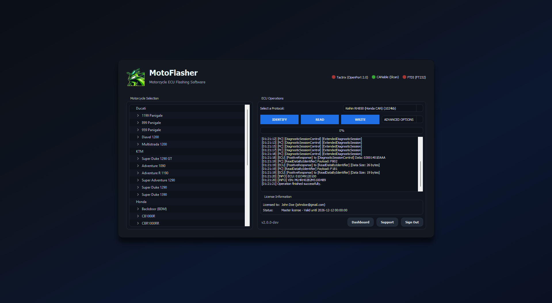 Showcase of MotoFlasher Software